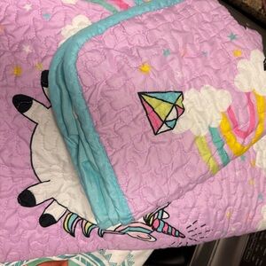 Unicorn Themed Quilted Blanket